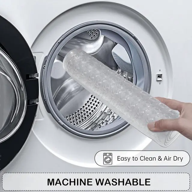 Alt view image 6 of 7 - Non-Slip Bathtub and Shower Mats, Power Grip Bath Mat 35 x 16.3 Inch with Suction Cups and Drain Holes for Tub Bathroom Floor Safety, Machine Washable Soft Bathmat, Clear