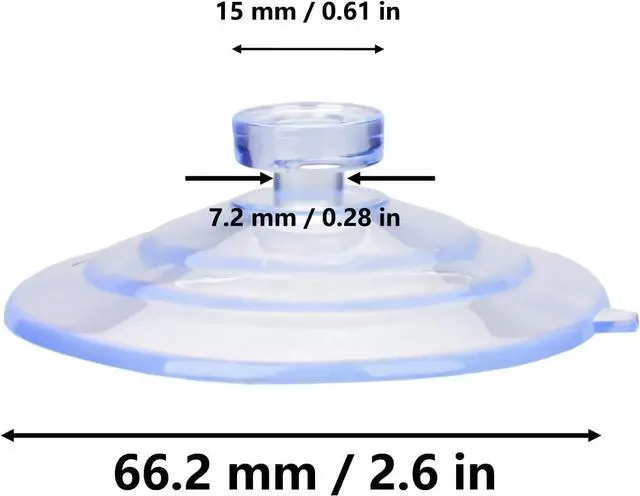 Alt view image 2 of 7 - AccEncyc Suction Cup 65mm/2.5'' Glass Suction Pads Clear PVC Sucker Pads Suction Holder Without Hooks for Bathroom Wall Door Glass Window Car Shade (12 Pcs)