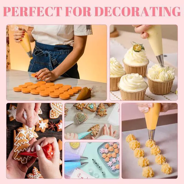 Alt view image 4 of 7 - 200 Pcs Disposable Cream Pastry Bag Cake Icing Piping Decorating Tool Cupcake Decorating Piping Icing Bag (Red)
