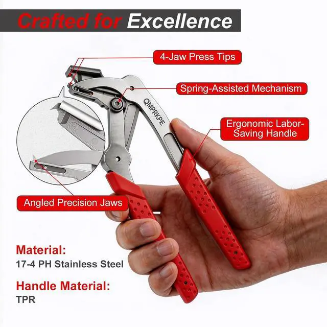 Alt view image 3 of 7 - Car Clip Pliers, Trim Removal Tool for Door Panel Clips & Fasteners | Damage-free spring-loaded clip remover with stainless jaws. Ergonomic grip for one-hand use on door panels, bumpers and trim