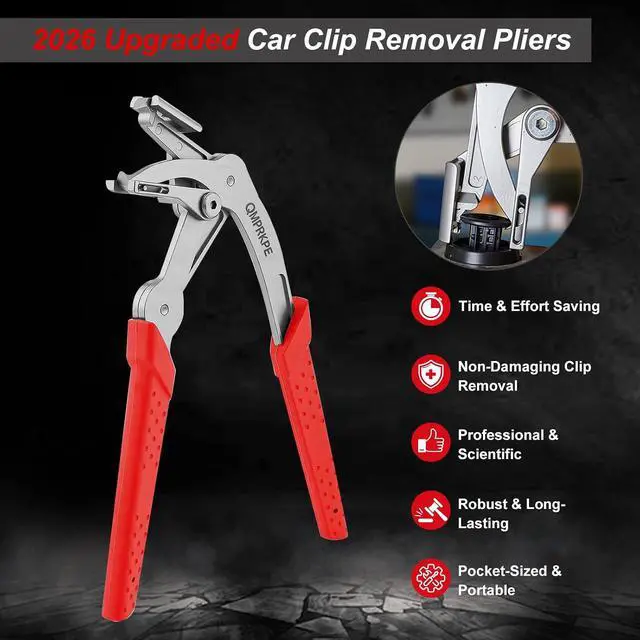 Alt view image 4 of 7 - Car Clip Pliers, Trim Removal Tool for Door Panel Clips & Fasteners | Damage-free spring-loaded clip remover with stainless jaws. Ergonomic grip for one-hand use on door panels, bumpers and trim