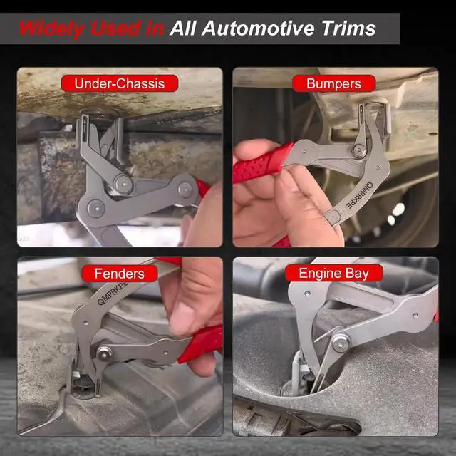 Alt view image 5 of 7 - Car Clip Pliers, Trim Removal Tool for Door Panel Clips & Fasteners | Damage-free spring-loaded clip remover with stainless jaws. Ergonomic grip for one-hand use on door panels, bumpers and trim
