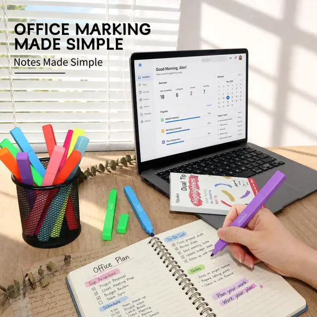 Alt view image 4 of 7 - Vitoler 8pcs Aesthetic Highlighters, Chisel & Fine Tips Bible Highlighters | For teachers, For nurses, For women, For bibles, For markers, Aesthetic, For journaling, For office, For School Supplies