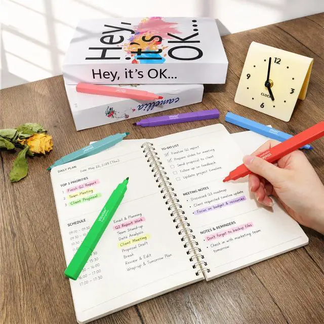 Alt view image 6 of 7 - Vitoler 8pcs Aesthetic Highlighters, Chisel & Fine Tips Bible Highlighters | For teachers, For nurses, For women, For bibles, For markers, Aesthetic, For journaling, For office, For School Supplies