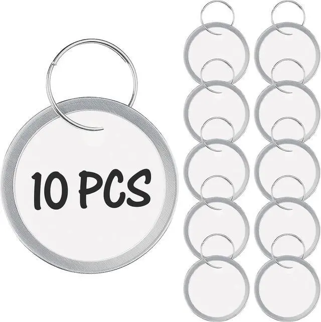 Main image of Uniclife 10 Pcs Key Tags, 1.2" Key Tags with Labels, Key Labels for Keychain, Paper Key Identifiers with Split Ring & Metal Rim, Blank Key Ring Tags for House Office & School, White