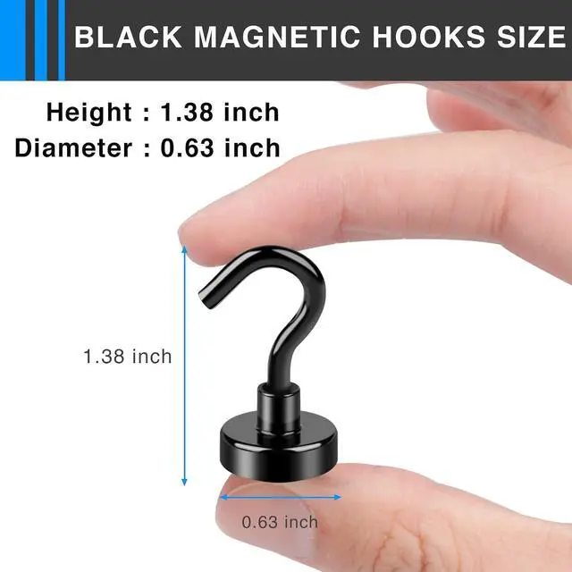 Alt view image 3 of 7 - LOVIMAG Magnetic Hooks, Cruise Essentials 2026, 12 Pack-30LBS | Heavy Duty Strong Magnet Hook for Cruise Cabin, Refrigerator Fridge, Ship, Classroom, Kitchen Grills, Black