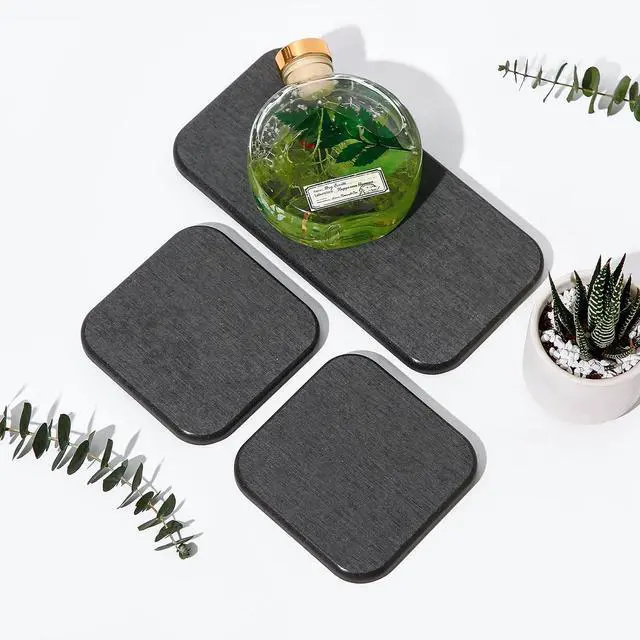 Alt view image 7 of 7 - 3PCS Water Absorbing Diatomaceous Earth Tray for Sink, Fast Drying Soap & Toothbrush Holders for Bathroom Counter, 1 Stone Tray, 2 Stone Coasters