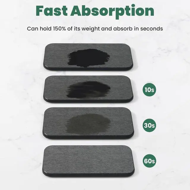 Alt view image 2 of 7 - 3PCS Water Absorbing Diatomaceous Earth Tray for Sink, Fast Drying Soap & Toothbrush Holders for Bathroom Counter, 1 Stone Tray, 2 Stone Coasters