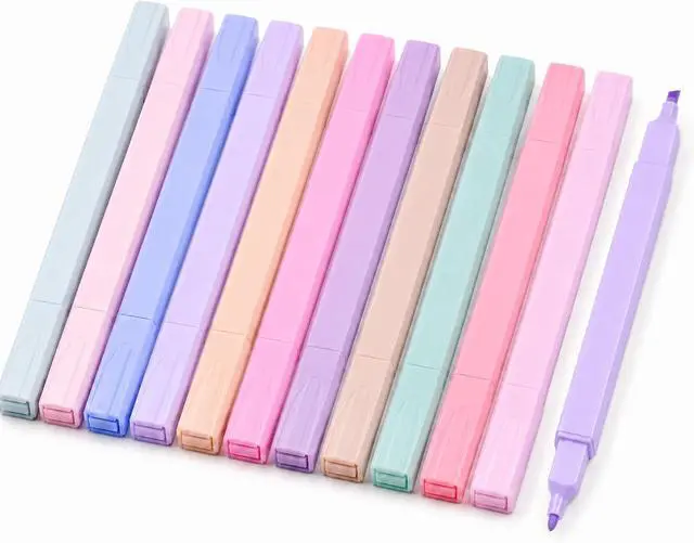Main image of Pastel Highlighters, 12 Pcs Aesthetic No Bleed Bible Highlighters Set | Dual Tip Highlighter Set with Chisel and Fine Tips, for Journaling, Bible Study, Planner, Note Taking, School and Office