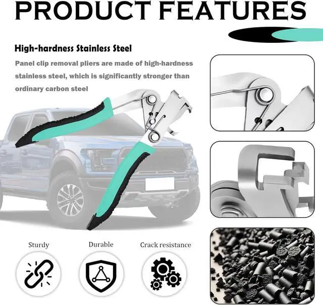 Alt view image 3 of 7 - 2026 New Car Clip Pliers/Disassembly Tools,Car Clip Remover Tool with Anti-Slip Grip,Multi-Functional Automotive Panel Clips Pliers for Cars Door Panel Dashboard Interior Trim (Green, 1PC)