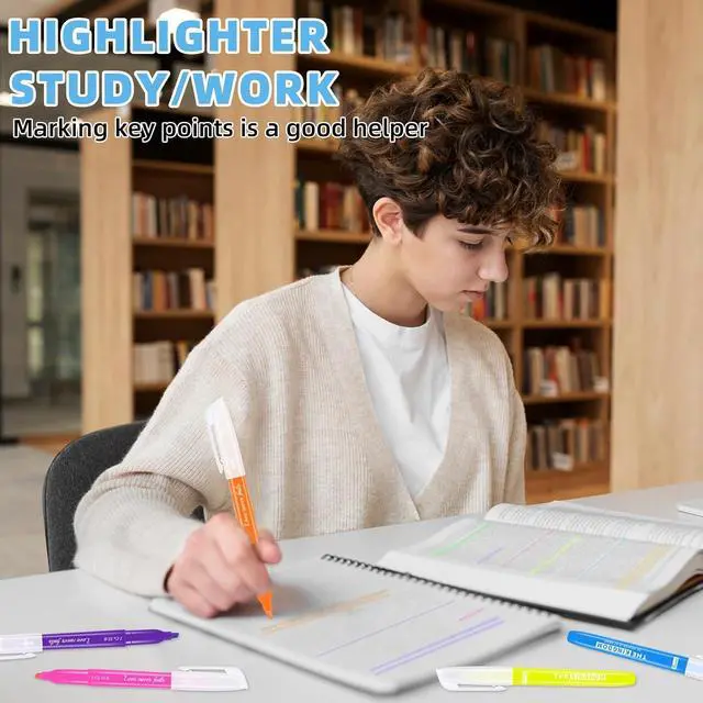 Alt view image 2 of 7 - 7-ackz Bible Highlighters Assorted Colors with Verses, Chisel Tip Colored Highlighter Markers Bulk Fluorescent, Dry Quick Bright Colors, Perfect for Bible Study Journaling, 6 Candy Color 30 Pack
