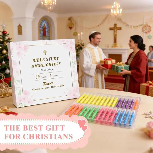 Alt view image 5 of 7 - 7-ackz Bible Highlighters Assorted Colors with Verses, Chisel Tip Colored Highlighter Markers Bulk Fluorescent, Dry Quick Bright Colors, Perfect for Bible Study Journaling, 6 Candy Color 30 Pack