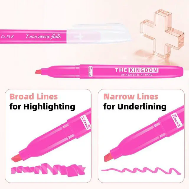 Alt view image 6 of 7 - 7-ackz Bible Highlighters Assorted Colors with Verses, Chisel Tip Colored Highlighter Markers Bulk Fluorescent, Dry Quick Bright Colors, Perfect for Bible Study Journaling, 6 Candy Color 30 Pack