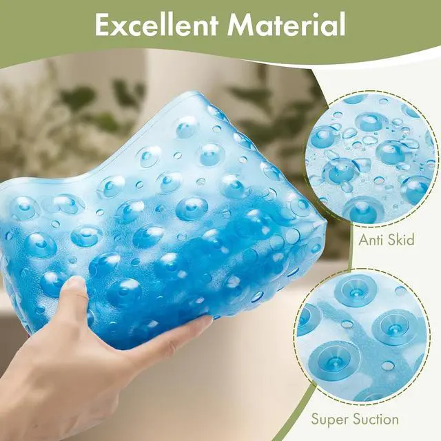 Alt view image 7 of 7 - AmazerBath Shower Mat Non Slip 40 x 16 Inches, Bathtub Mat Shower Stall Mats with Suction Cups and Drain Holes, Non Slip Bath Mat for Tub for Elderly & Kids, Clear Blue