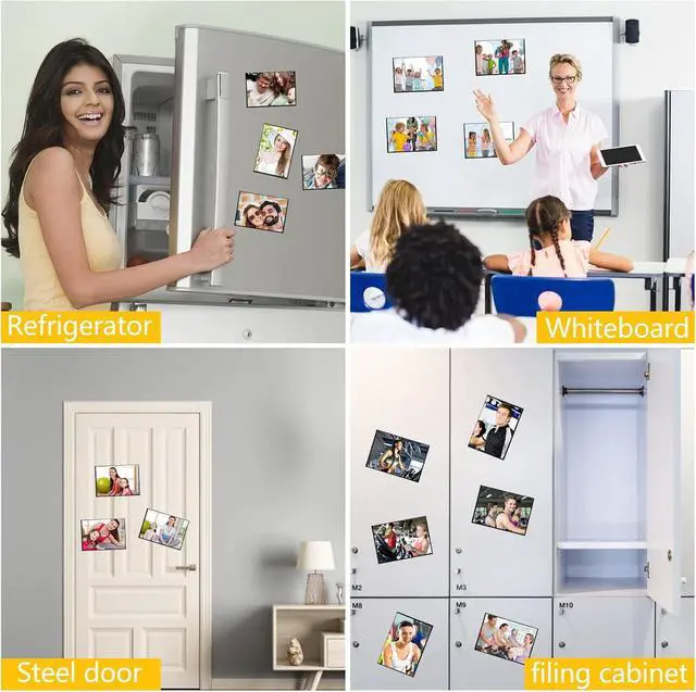 Alt view image 3 of 6 - YixangDD 15 Pack Magnetic Picture Frames for Refrigerator, 4x6 Inch, Black | Magnetic Photo Frames for Refrigerator, Wall, Cabinet and Locker Decor