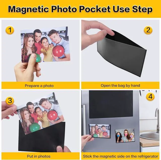Alt view image 6 of 6 - YixangDD 15 Pack Magnetic Picture Frames for Refrigerator, 4x6 Inch, Black | Magnetic Photo Frames for Refrigerator, Wall, Cabinet and Locker Decor