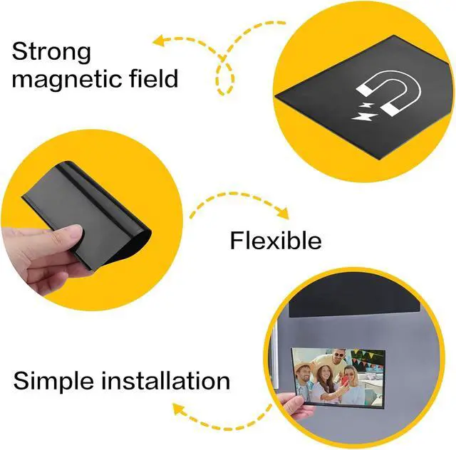 Alt view image 5 of 6 - YixangDD 15 Pack Magnetic Picture Frames for Refrigerator, 4x6 Inch, Black | Magnetic Photo Frames for Refrigerator, Wall, Cabinet and Locker Decor