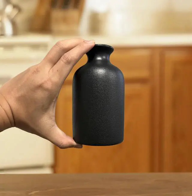 Alt view image 5 of 7 - Ceramic Black Small Vase, Dry Flower Vases Minimalism Style for Modern Table Shelf Fit Fireplace Bedroom Kitchen Living Room Home Decor (Black, Medium)