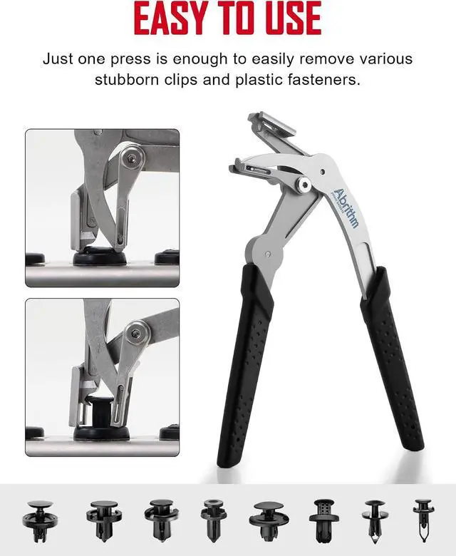 Alt view image 3 of 7 - Car Clip Pliers, Panel Clip Removal Tool for Plastic Fasteners, Black | Professional Plastic Fastener Removal Tool, Removing Automotive Fasteners Clips Without Damage