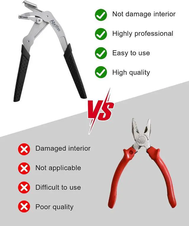 Alt view image 6 of 7 - Car Clip Pliers, Panel Clip Removal Tool for Plastic Fasteners, Black | Professional Plastic Fastener Removal Tool, Removing Automotive Fasteners Clips Without Damage