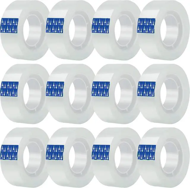 Main image of Re-Call Transparent Tape 12 Pack Refills Rolls 3/4 x 1000 Inches, 1 inch Core,Clear Tape for Office, Home, School.