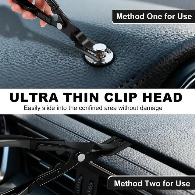 Alt view image 5 of 7 - 3 PCS Clip Removal Tool,Clip Pliers Fastener Remover,Car Trim Rivet Removal Pry Tool for Automotive Door Panel,Upholstery,Dashboard Black