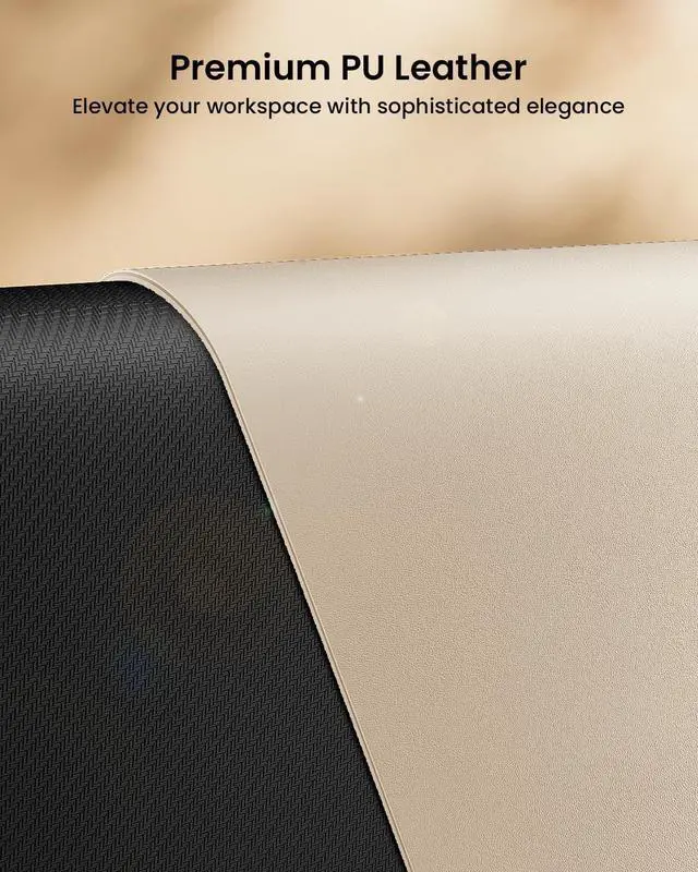 Alt view image 7 of 7 - ProtoArc MP10 Leather Desk Mat, Large Mouse Pad- 31.5×15.8 inch, Non-Slip PU Leather Desk Pad Protector, Premium Desktop Mat for Computer, Keyboard and Mouse, Milk Tea