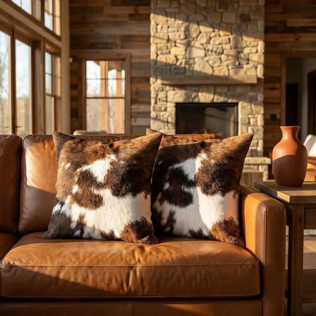 Alt view image 4 of 7 - TOMWISH Pack of 2 Christmas Cowhide Printing Western 18x18 Pillow Cover | Throw Pillow Covers Decorative Throw Pillows Cushion Covers for Home Living Room Sofa Bedroom Decor