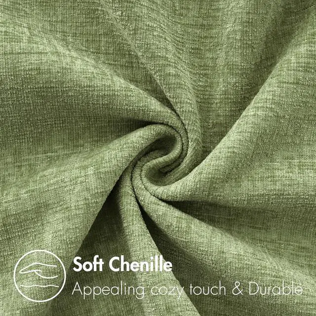 Alt view image 2 of 6 - MIULEE Soft Chenille Throw Pillow Covers Sage Green 18x18 Inch Pack of 2 | Modern Home Decor, Classic Decorative Pillows, Solid Dyed Cases, Boho Couch Cushion Covers for Sofa Bed Living Room