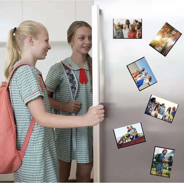 Alt view image 5 of 7 - CHUNNIAO Black Magnetic Picture Frame 4X6 for Refrigerator,Photo Magnets Sleeves