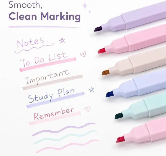 Alt view image 7 of 7 - Pastel Highlighters, 12 Pcs Aesthetic No Bleed Bible Highlighters Set | Dual Tip Highlighter Set with Chisel and Fine Tips, for Journaling, Bible Study, Planner, Note Taking, School and Office