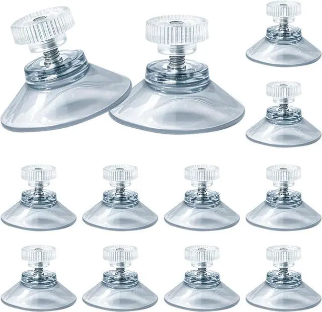 Main image of 12 Pack 30mm/1.18" Clear PVC Suction Cup Mounts with M4 nut | MINI Transparent Sucker Holders for Bathroom, Window & Car Shade Installation