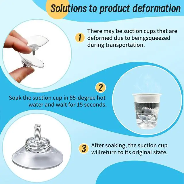 Alt view image 7 of 7 - 12 Pack 30mm/1.18" Clear PVC Suction Cup Mounts with M4 nut | MINI Transparent Sucker Holders for Bathroom, Window & Car Shade Installation