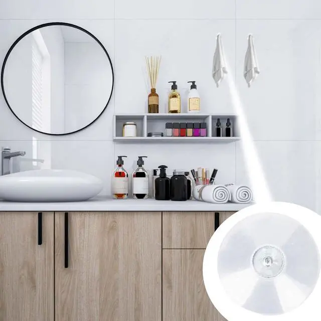 Alt view image 6 of 7 - AccEncyc 40 mm Glass Suction Pads Clear PVC Sucker Pads Suction Holder Without Hooks for Bathroom Wall Door Glass Window Car Shade (Clear, 12pcs)