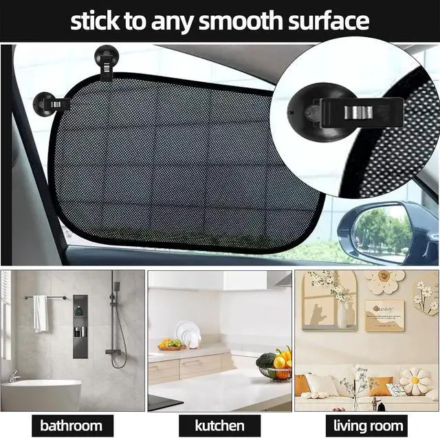 Alt view image 3 of 7 - 12packs Suction Cups with Clips for Shower Curtains, Windproof Guard Splash Clips for Wall, Hold Curtains Closed (Black)