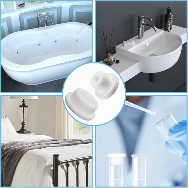 Alt view image 6 of 7 - Bathtub Jet Covers 24 PCS Silicone Hole Plug Waterproof Tube Plugs White 4 Sizes Bathtub Plug Fit for 12mm 14mm 16mm 22-23mm Bathtub Hole