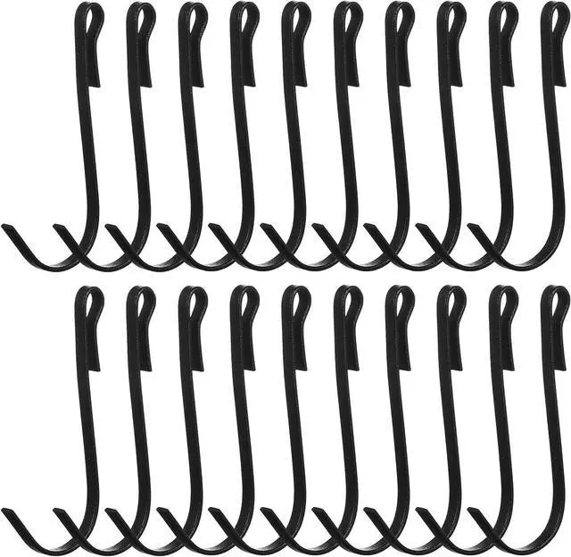 Main image of 20 Pcs Shelf Hooks Grid Wall Hooks for Wire Shelving Accessories Stainless Steel J Hook for Hanging Sink Hanger for Kitchen Bedroom Office, Wire Hook Rack, Black