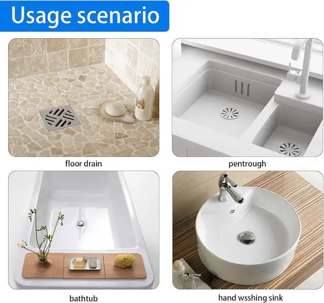 Alt view image 2 of 7 - 50Pcs Disposable Floor Drain Sticker, Shower Drain Hair Catcher, Hair Drain Catcher, Easy to Install, Suit Sewer Filter Screen, Bathroom, Bathtub, Kitchen, Sink Floor Stickers