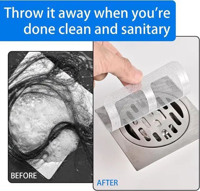 Alt view image 3 of 7 - 50Pcs Disposable Floor Drain Sticker, Shower Drain Hair Catcher, Hair Drain Catcher, Easy to Install, Suit Sewer Filter Screen, Bathroom, Bathtub, Kitchen, Sink Floor Stickers