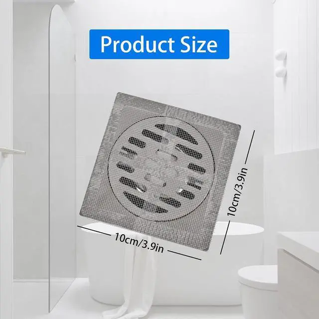 Alt view image 4 of 7 - 50Pcs Disposable Floor Drain Sticker, Shower Drain Hair Catcher, Hair Drain Catcher, Easy to Install, Suit Sewer Filter Screen, Bathroom, Bathtub, Kitchen, Sink Floor Stickers