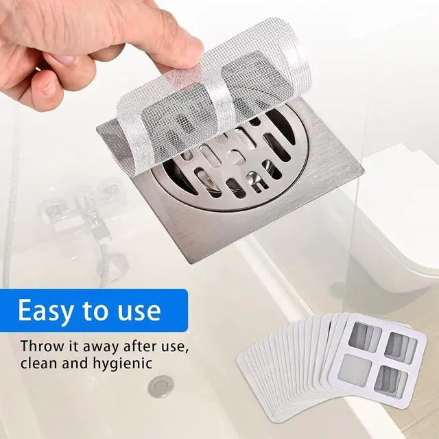 Alt view image 6 of 7 - 50Pcs Disposable Floor Drain Sticker, Shower Drain Hair Catcher, Hair Drain Catcher, Easy to Install, Suit Sewer Filter Screen, Bathroom, Bathtub, Kitchen, Sink Floor Stickers