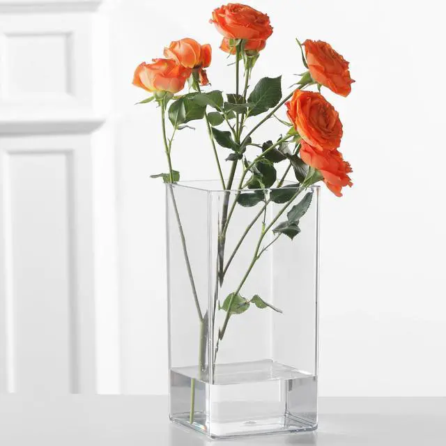Main image of Acrylic Cylinder Vase, Thick Vase, Non-Breakable Plastic, Decorative Centerpiece for Home or Wedding, 3.94"x7.87" Square - Clear