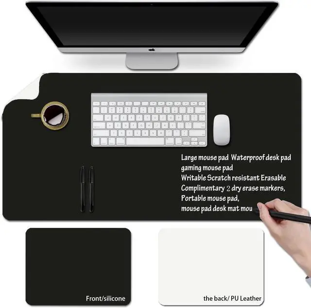 Main image of Erasable writable(Frontside) Table mat,Dual Sided Desk Mat, Large Mouse Pad, Notepad, Writing White Board (Includes 7.9"x9.4" Portable Mousepad)