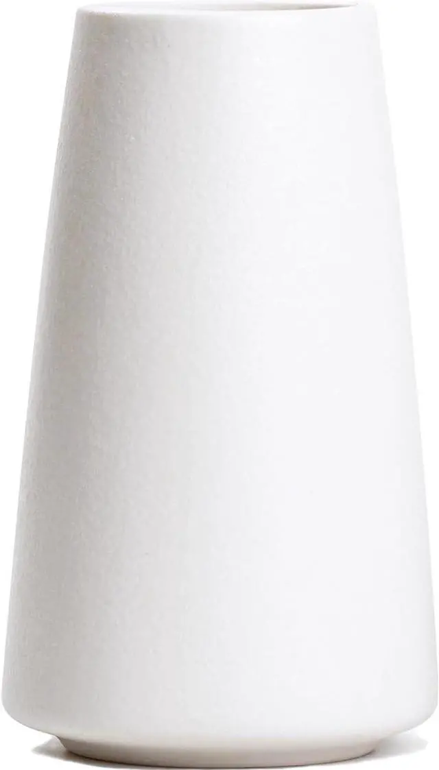 Main image of Simple Boho Ceramic Flower Vase for Home Decor (Bright White,Small) | 6'' Modern Vase for Flower Plant Pampas Grass, Fit for Table Shelf Centerpieces, Living Room Kitchen Bedroom Wedding Gift