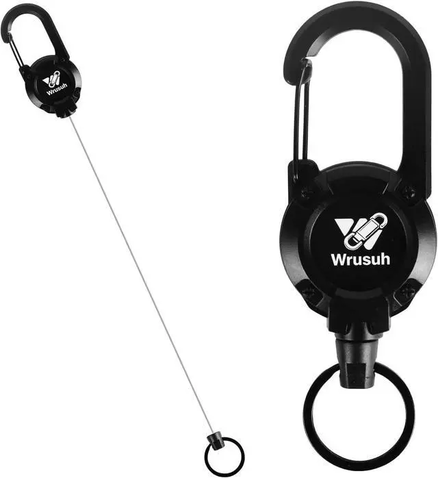 Main image of Heavy Duty Retractable Keychain, Multitool Carabiner Badge Holder-Sturdy & Durable Design for Keys, ID Badges & Small Tools, Clip-On Belt/Camping Gear for Work, Travel, Warehouse & Outdoor Use