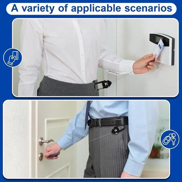 Alt view image 5 of 6 - Heavy Duty Retractable Keychain, Multitool Carabiner Badge Holder-Sturdy & Durable Design for Keys, ID Badges & Small Tools, Clip-On Belt/Camping Gear for Work, Travel, Warehouse & Outdoor Use