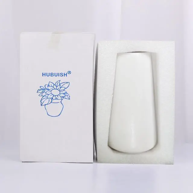 Alt view image 7 of 7 - Simple Boho Ceramic Flower Vase for Home Decor (Bright White,Small) | 6'' Modern Vase for Flower Plant Pampas Grass, Fit for Table Shelf Centerpieces, Living Room Kitchen Bedroom Wedding Gift