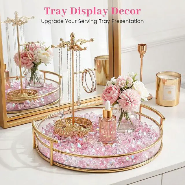 Alt view image 5 of 7 - DOMESTAR 150 PCS Iridescent Fake Ice Rocks, Pink and Clear Acrylic Crystals | Plastic Gems for Vases Fillers, Table Scatter, Tables Centerpieces, Wedding Centerpieces, Fish Tank Craft Supplies