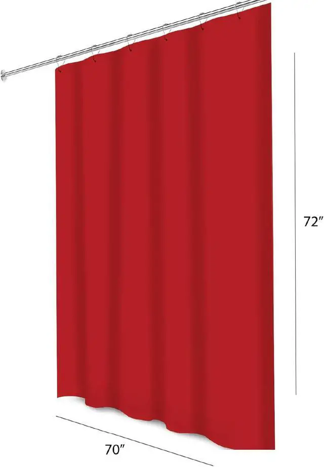 Alt view image 4 of 7 - Home Expressions 3 Guage PEVA Shower Curtain Liner 70"x72" with 3 Magnets at Bottom & 12 Metal Grommet Holes for Your Shower Hooks (RED)