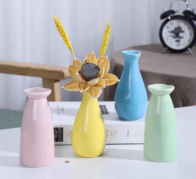 Alt view image 3 of 7 - Small Ceramic Bud Vase Flower Vase Decorative Floral Holder (Blue) | small vases for flowers,Ceramic Vase,Wedding Party Table Vase,bud vases